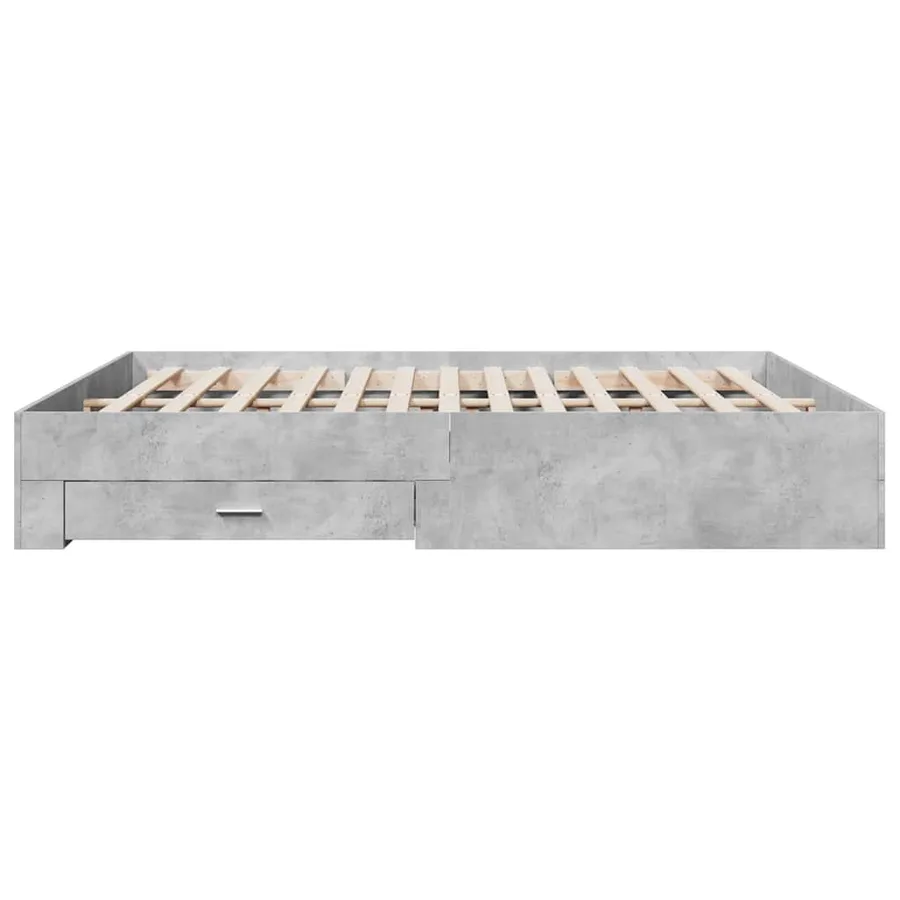 Cadre de lit avec tiroirs sans matelas gris béton 180x200 cm - 5