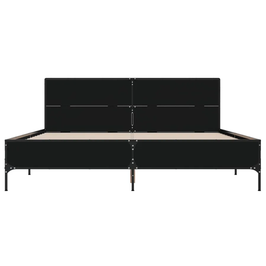 Cadre de lit sans matelas noir 140x200 cm - 4