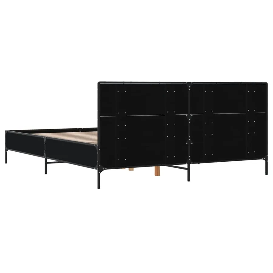 Cadre de lit sans matelas noir 140x200 cm - 6