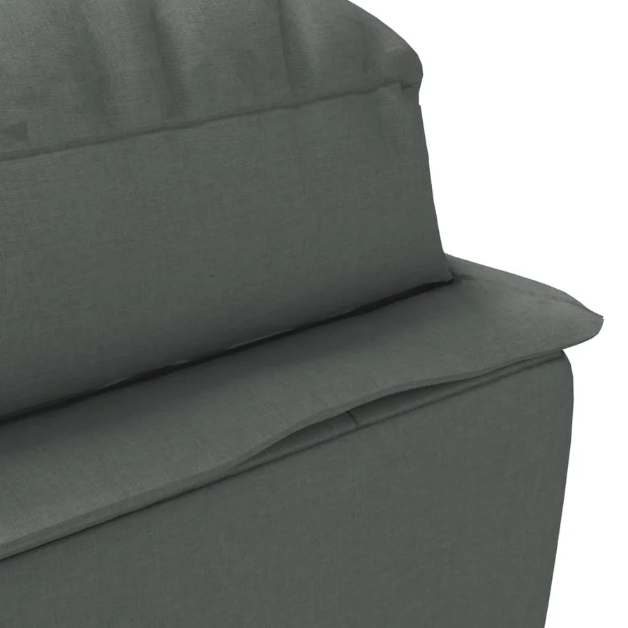 Chaise longue avec coussins gris foncé tissu - 7