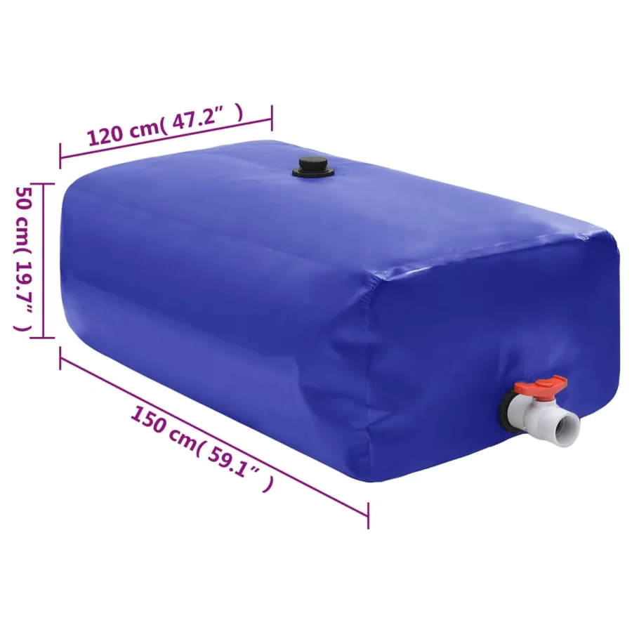 Réservoir d'eau avec robinet pliable 1000 L PVC - 7