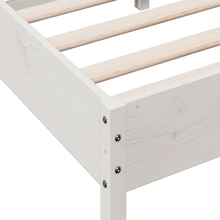 Cadre de lit sans matelas blanc 100x200 cm bois de pin massif - 7
