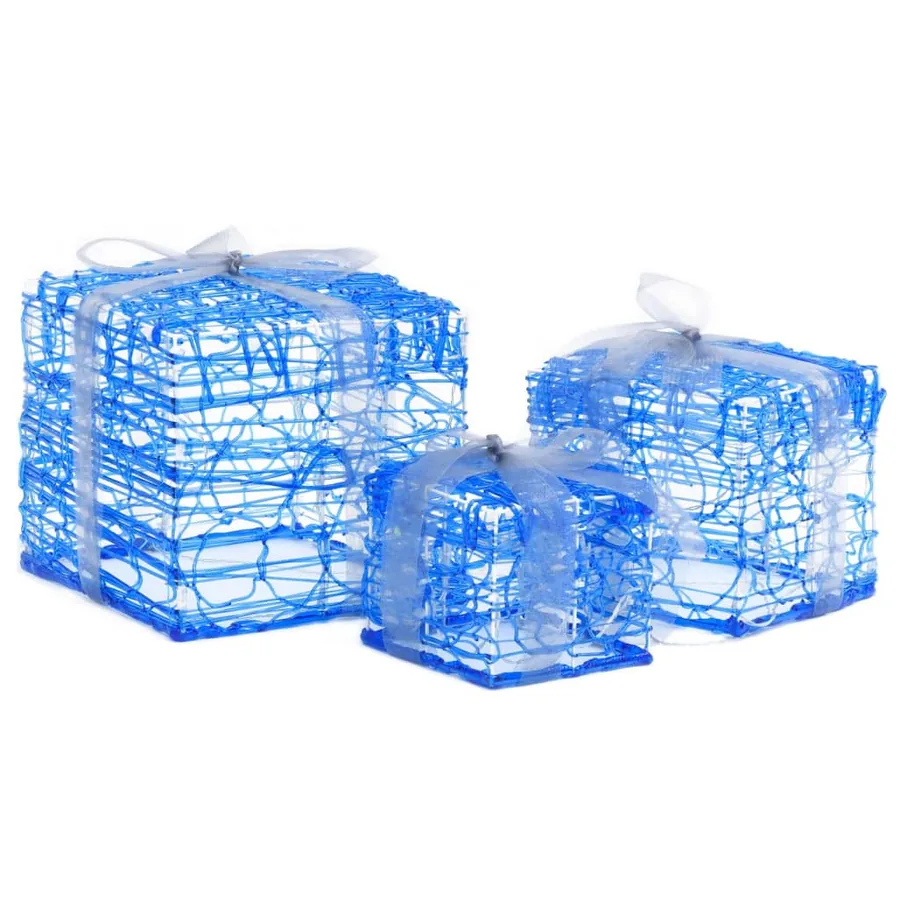 Boîtes-cadeaux de Noël décoratives 3 pcs Acrylique Blanc froid - 4