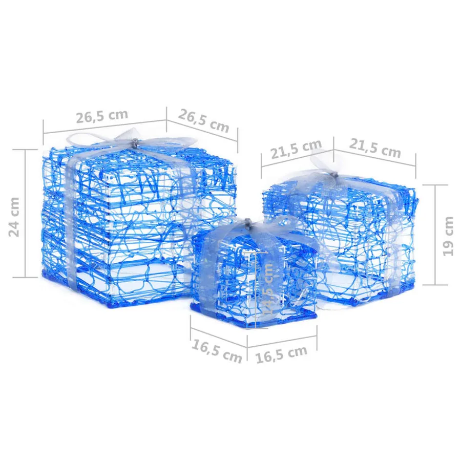 Boîtes-cadeaux de Noël décoratives 3 pcs Acrylique Blanc froid - 7