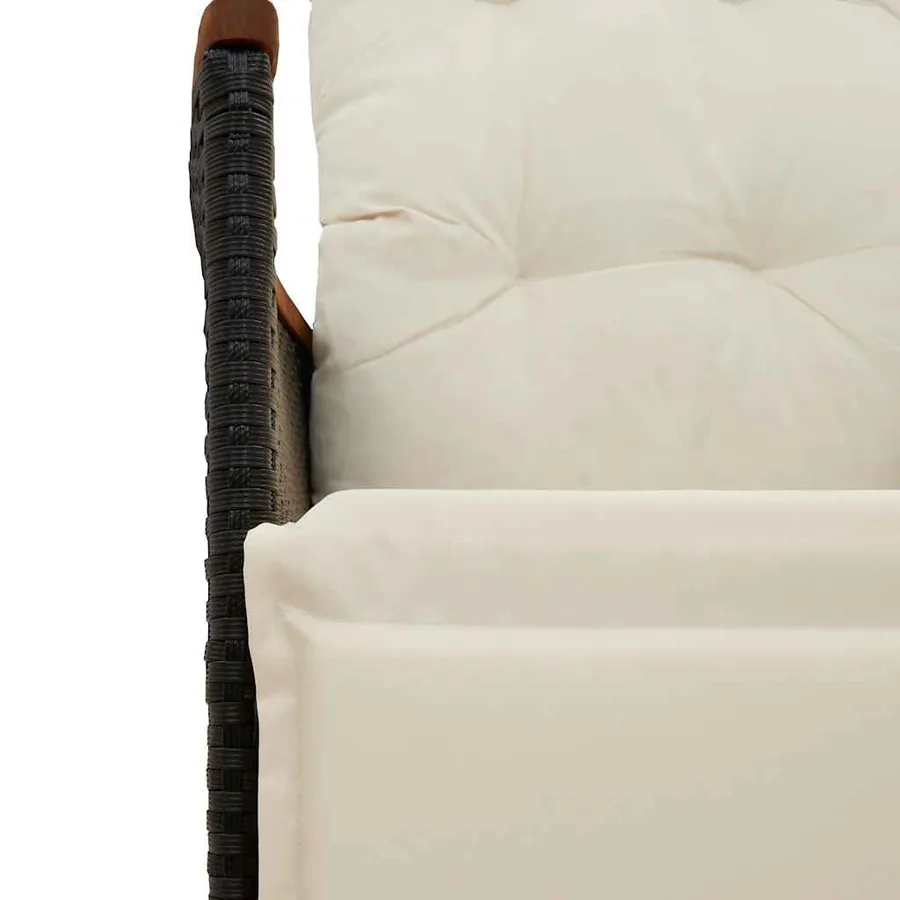 Ensemble de bistro de jardin 11 pcs coussins noir poly rotin - 6