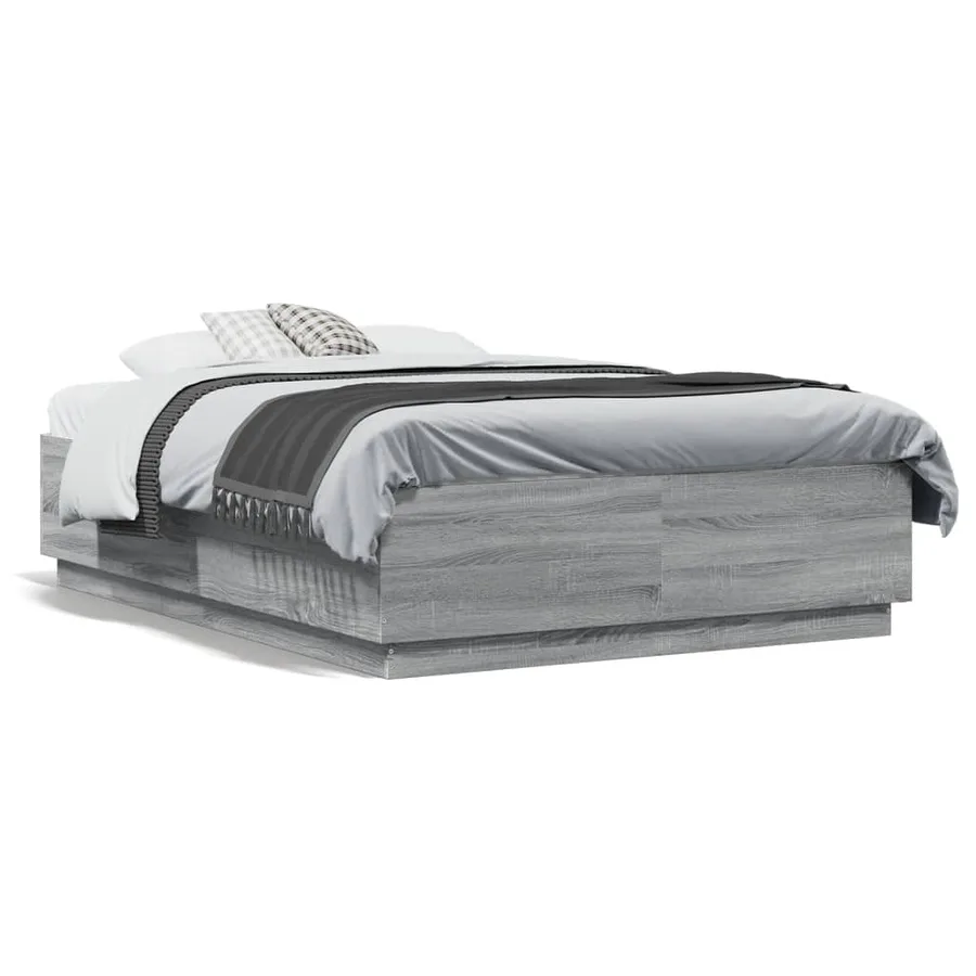 Cadre de lit sans matelas sonoma gris 120x190 cm - 2