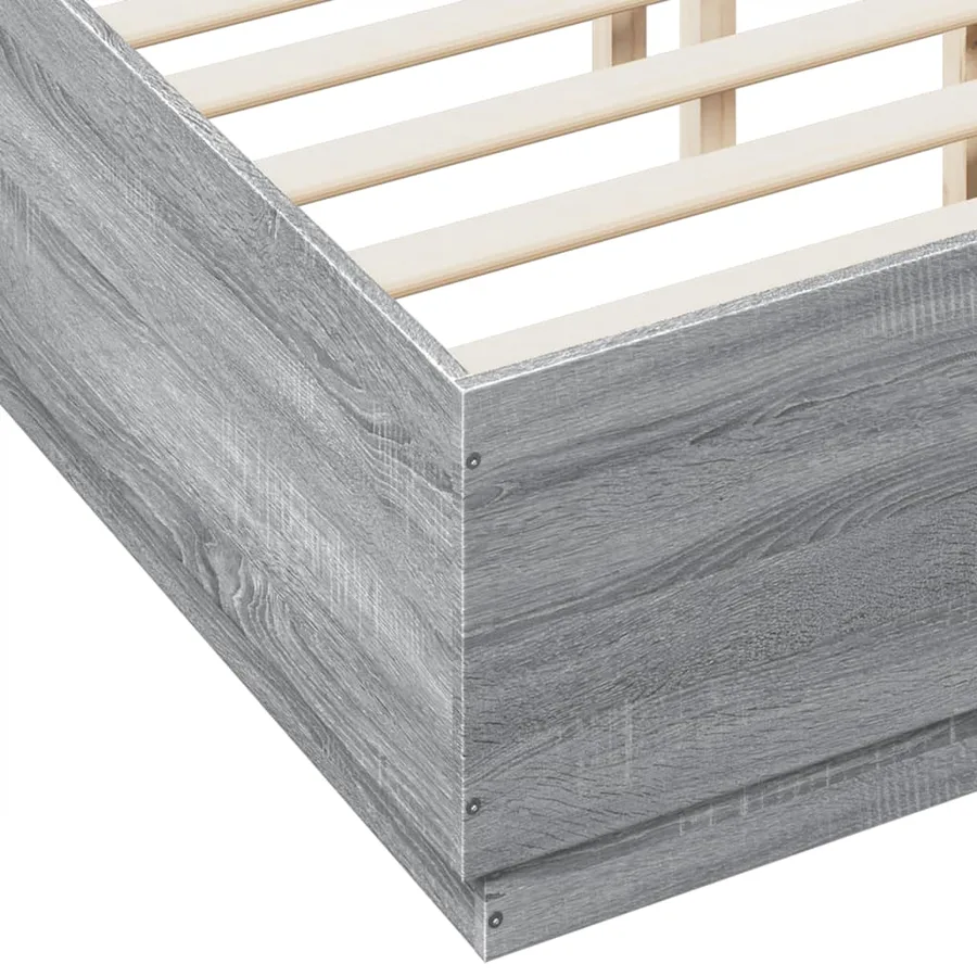 Cadre de lit sans matelas sonoma gris 120x190 cm - 7