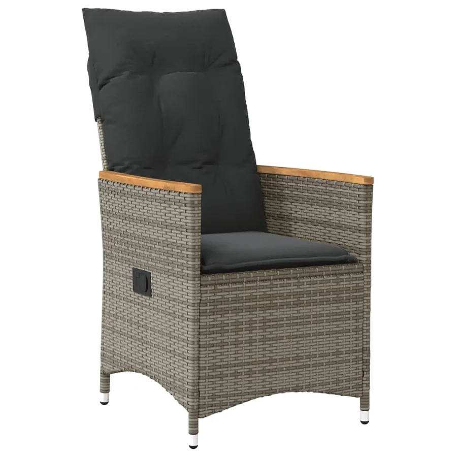 Ensemble à manger de jardin et coussins 7 pcs gris rotin - 3