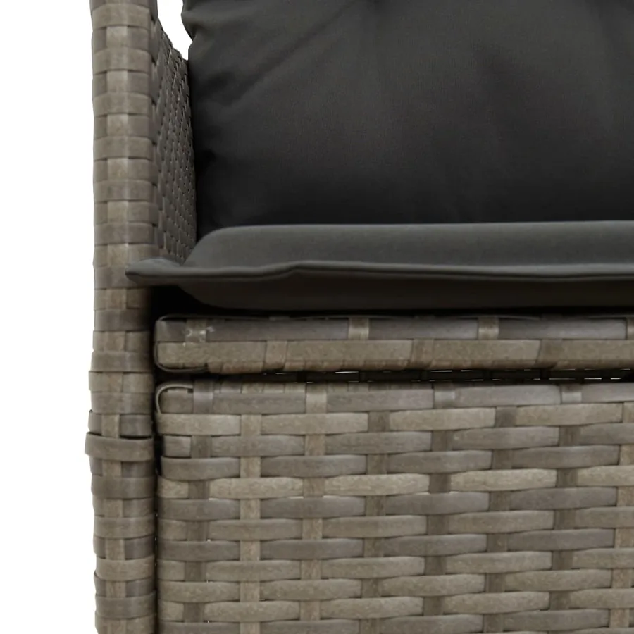 Ensemble à manger de jardin et coussins 7 pcs gris rotin - 5