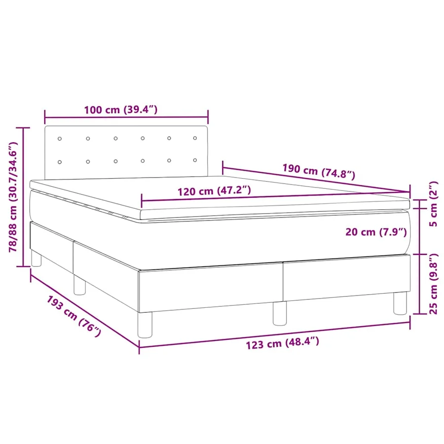 Sommier à lattes de lit et matelas LED rose 120x190 cm velours - 11
