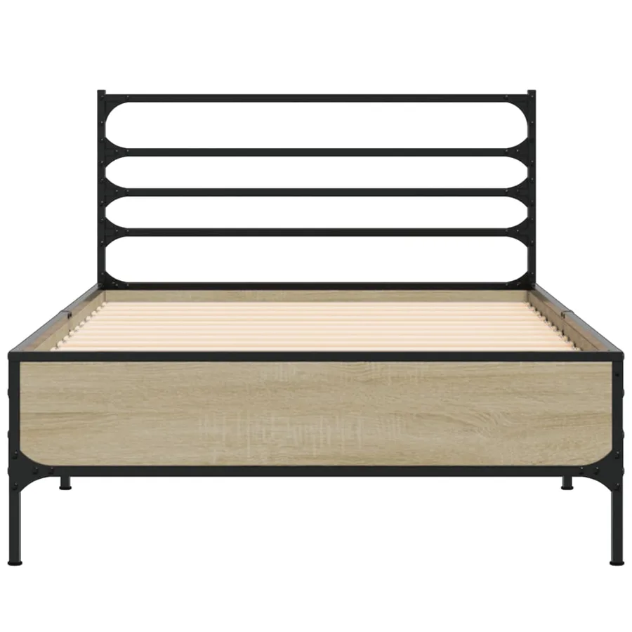 Cadre de lit sans matelas chêne sonoma 90x200 cm - 4