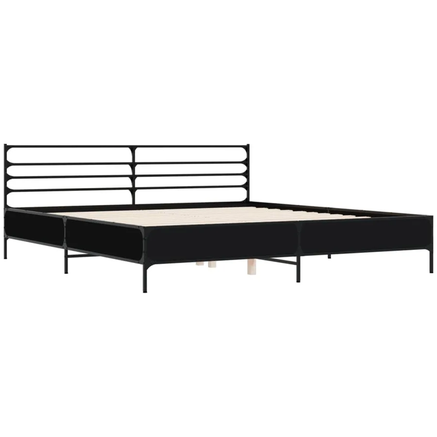 Cadre de lit sans matelas noir 180x200 cm - 3
