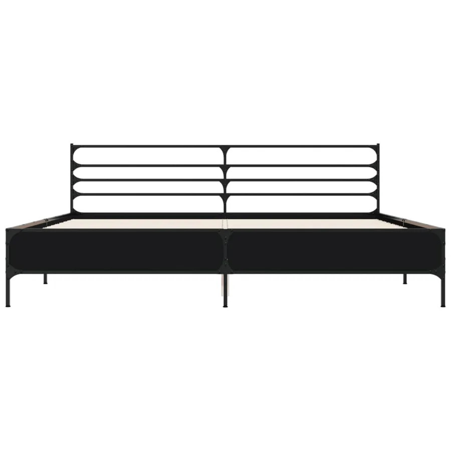 Cadre de lit sans matelas noir 180x200 cm - 4