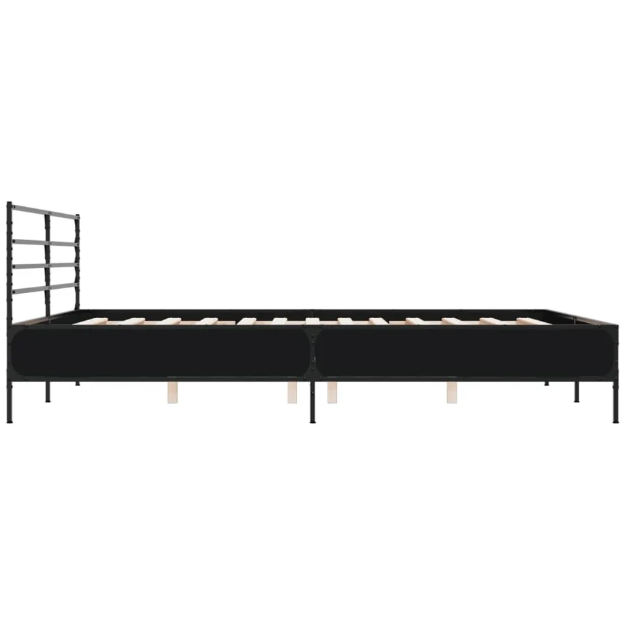 Cadre de lit sans matelas noir 180x200 cm - 5