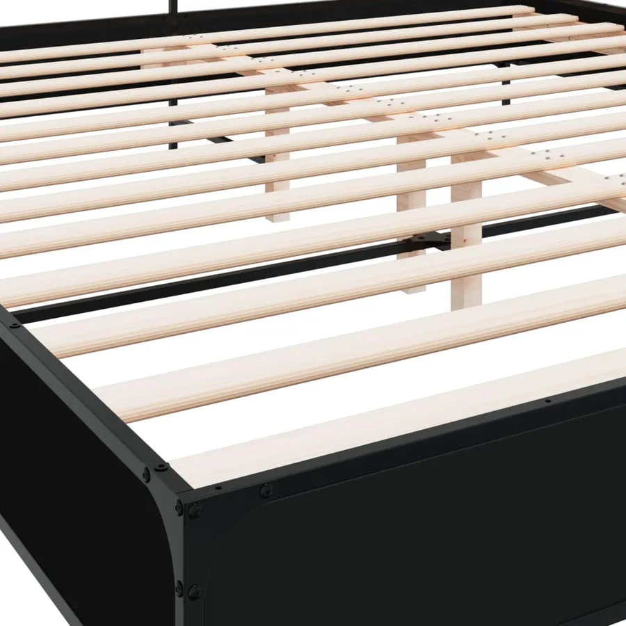 Cadre de lit sans matelas noir 180x200 cm - 7