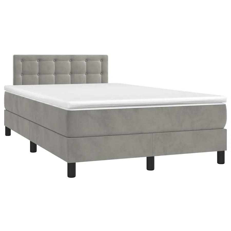 Sommier à lattes de lit avec matelas LED gris clair 120x190 cm - 3