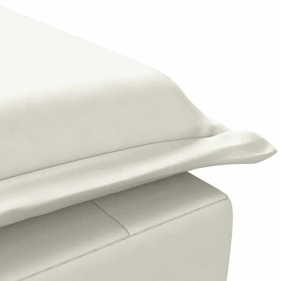 Chaise longue de massage avec traversin crème velours - 8
