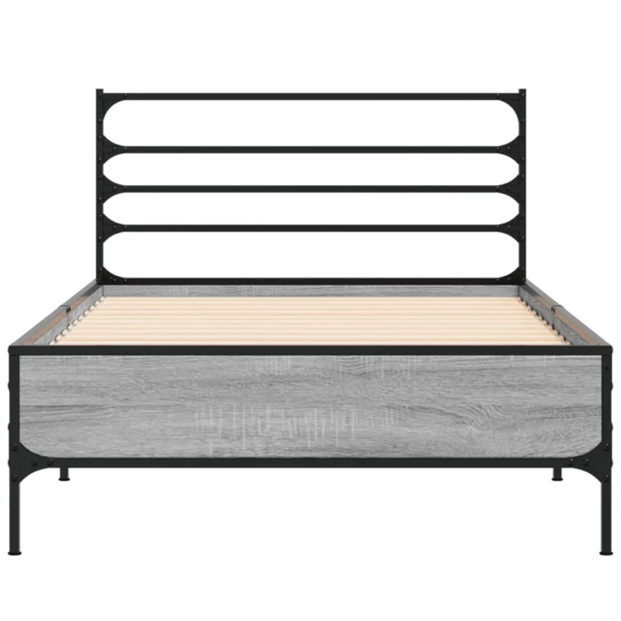 Cadre de lit sans matelas sonoma gris 90x190 cm - 4