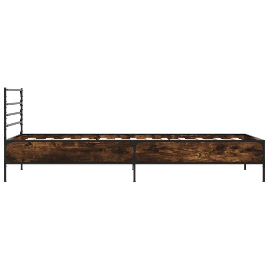 Cadre de lit sans matelas chêne fumé 75x190 cm - 5