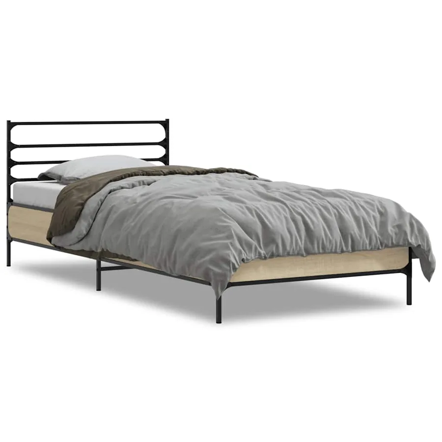 Cadre de lit sans matelas chêne sonoma 100x200 cm - 2