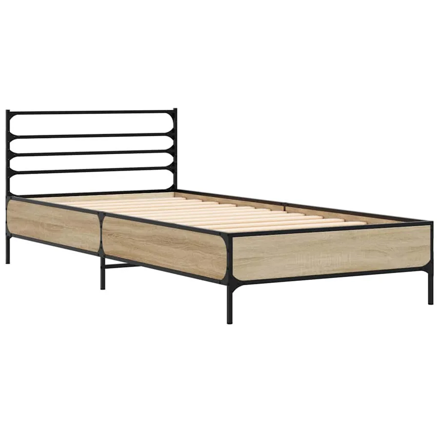 Cadre de lit sans matelas chêne sonoma 100x200 cm - 3