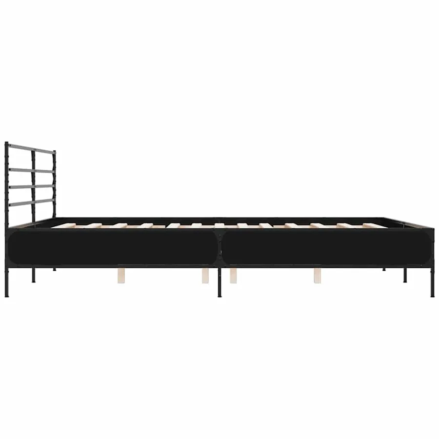 Cadre de lit sans matelas noir 200x200 cm - 5