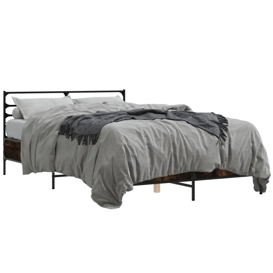 Cadre de lit sans matelas chêne fumé 120x190 cm - 2