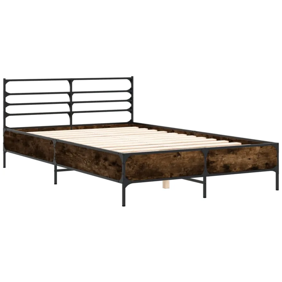 Cadre de lit sans matelas chêne fumé 120x190 cm - 3