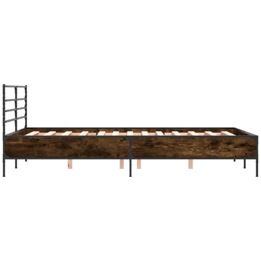 Cadre de lit sans matelas chêne fumé 120x190 cm - 5