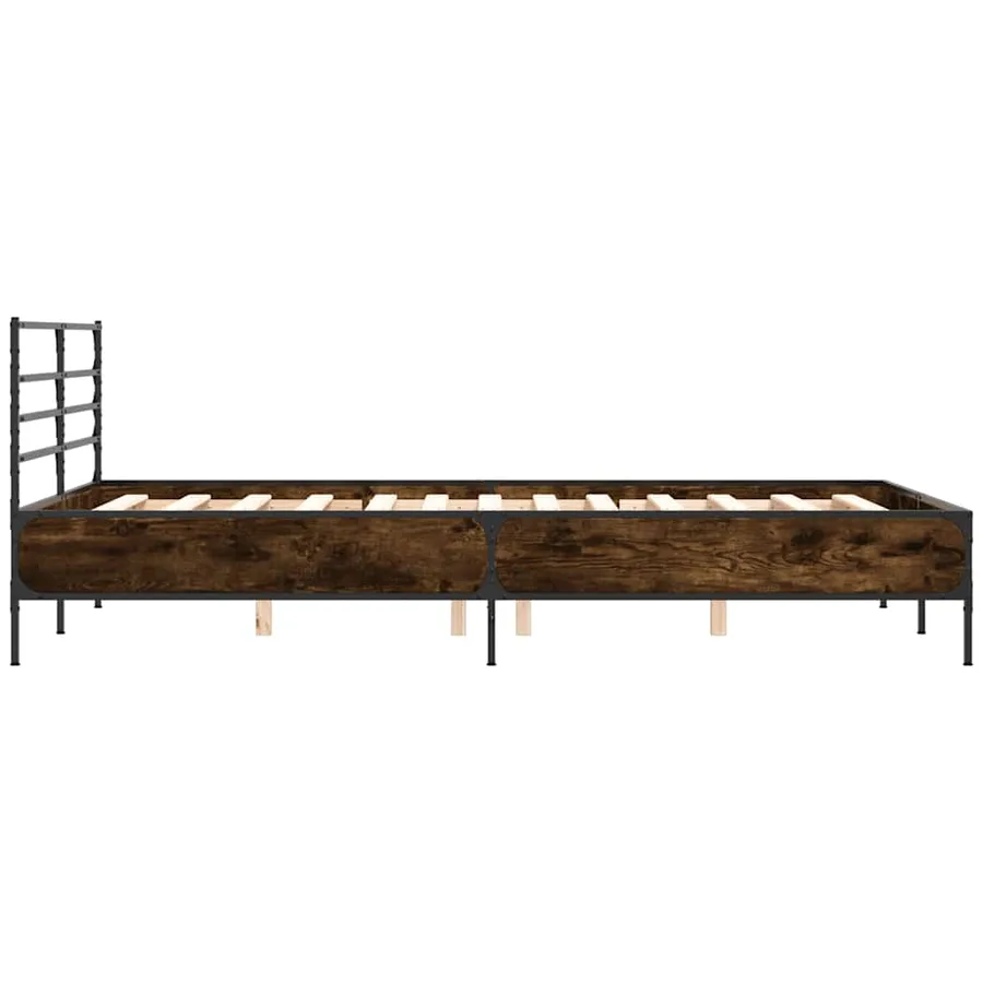 Cadre de lit sans matelas chêne marron 135x190 cm - 5