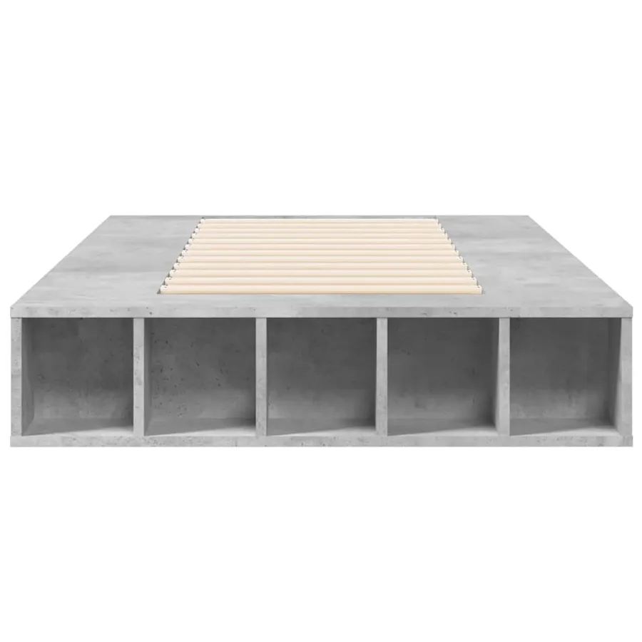 Cadre de lit sans matelas gris béton 90x190 cm - 4