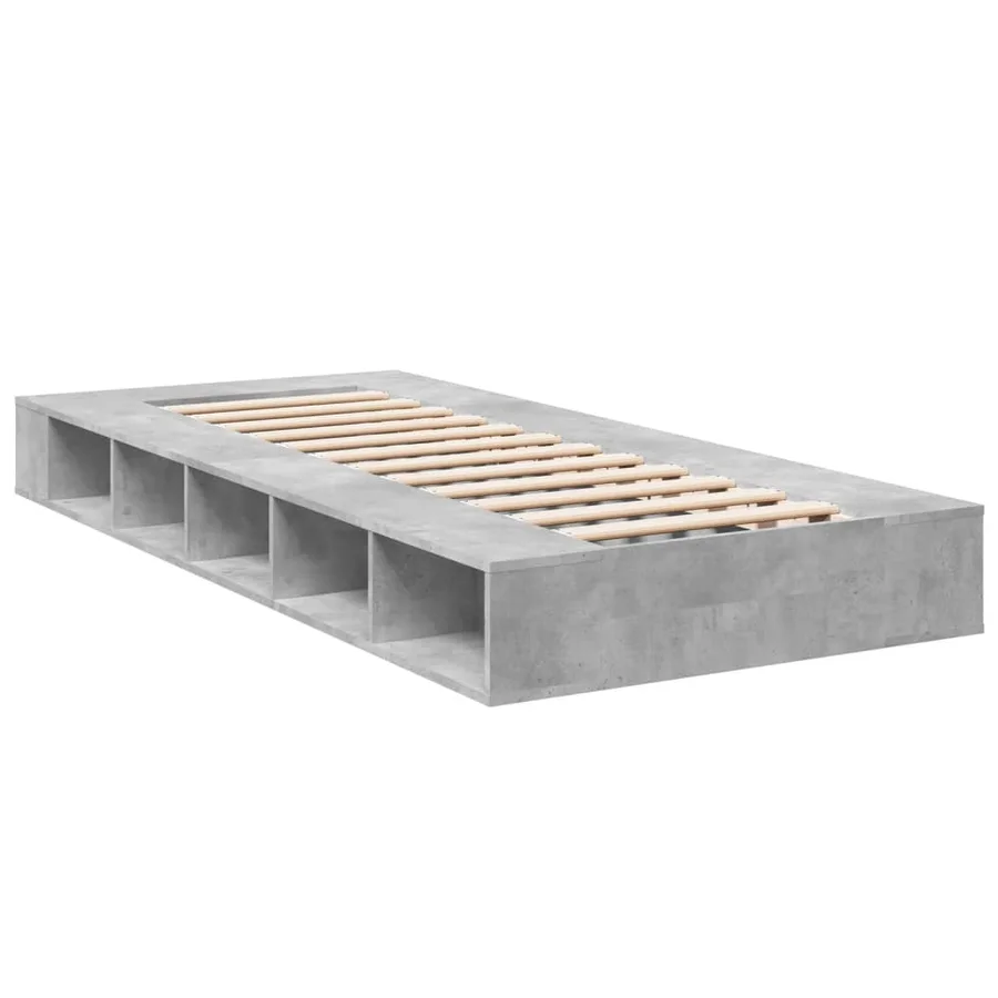 Cadre de lit sans matelas gris béton 90x190 cm - 6