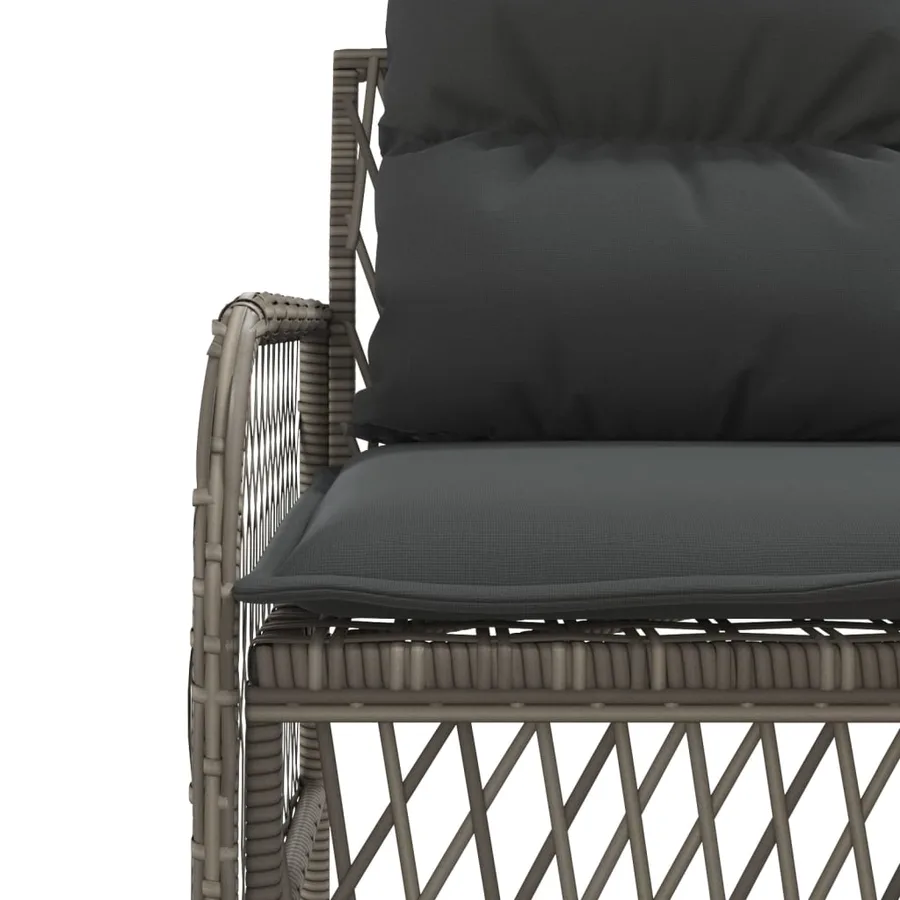 Salon de jardin 2 pcs avec coussins Gris Résine tressée - 8
