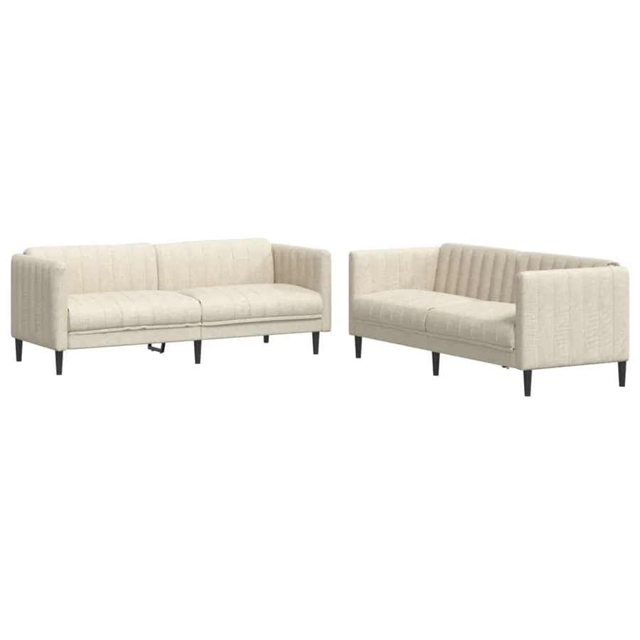 Ensemble de canapés 2 pcs crème tissu - 2