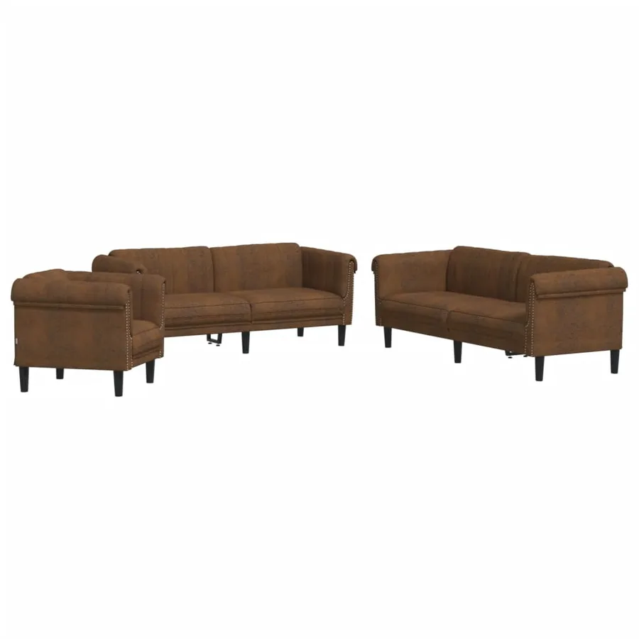 Ensemble de canapés 3 pcs marron velours - 2
