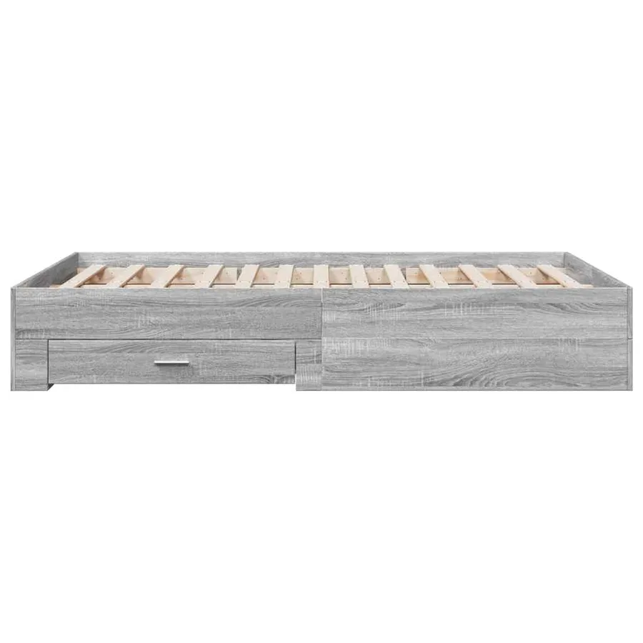 Cadre de lit avec tiroirs sans matelas sonoma gris 120x190 cm - 5