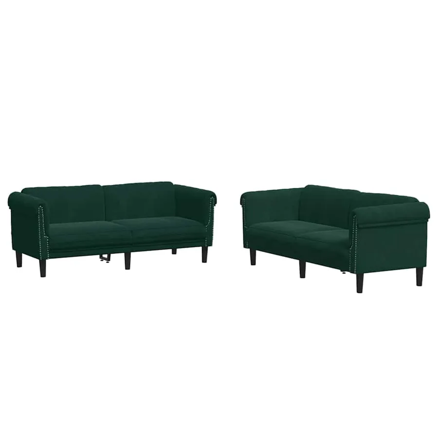Ensemble de canapés 3 pcs vert foncé velours - 2