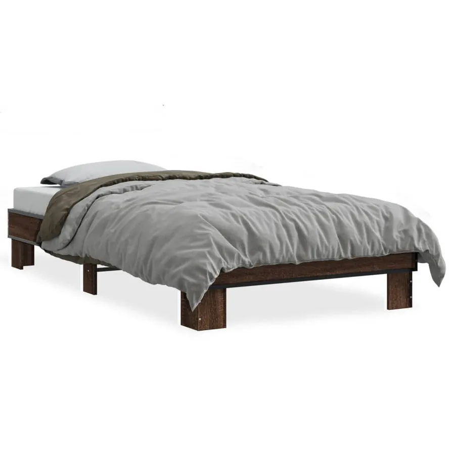 Cadre de lit sans matelas chêne marron 90x190 cm - 2