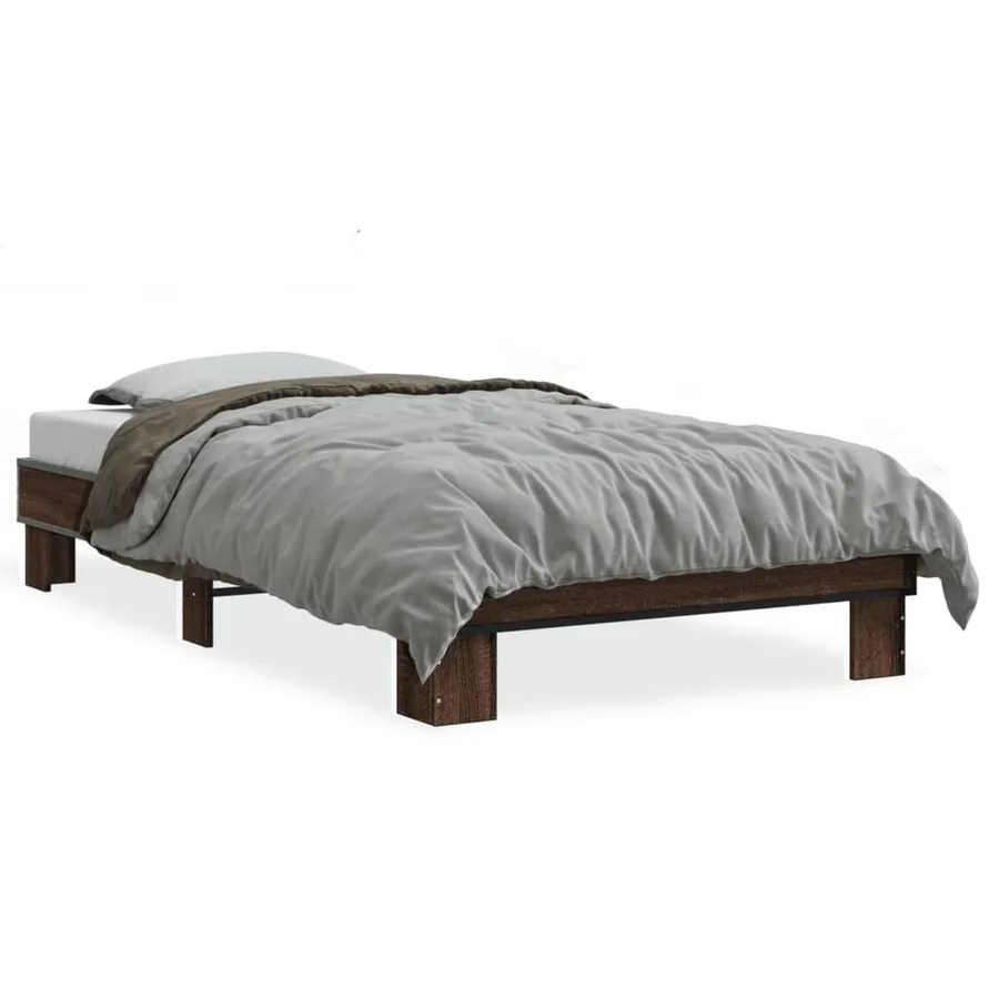Cadre de lit sans matelas chêne marron 100x200 cm - 2