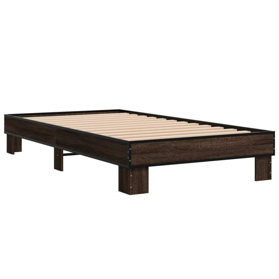 Cadre de lit sans matelas chêne marron 100x200 cm - 6