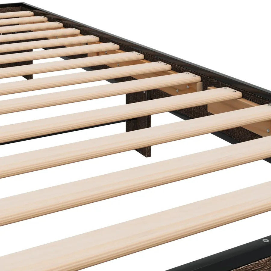 Cadre de lit sans matelas chêne marron 100x200 cm - 7