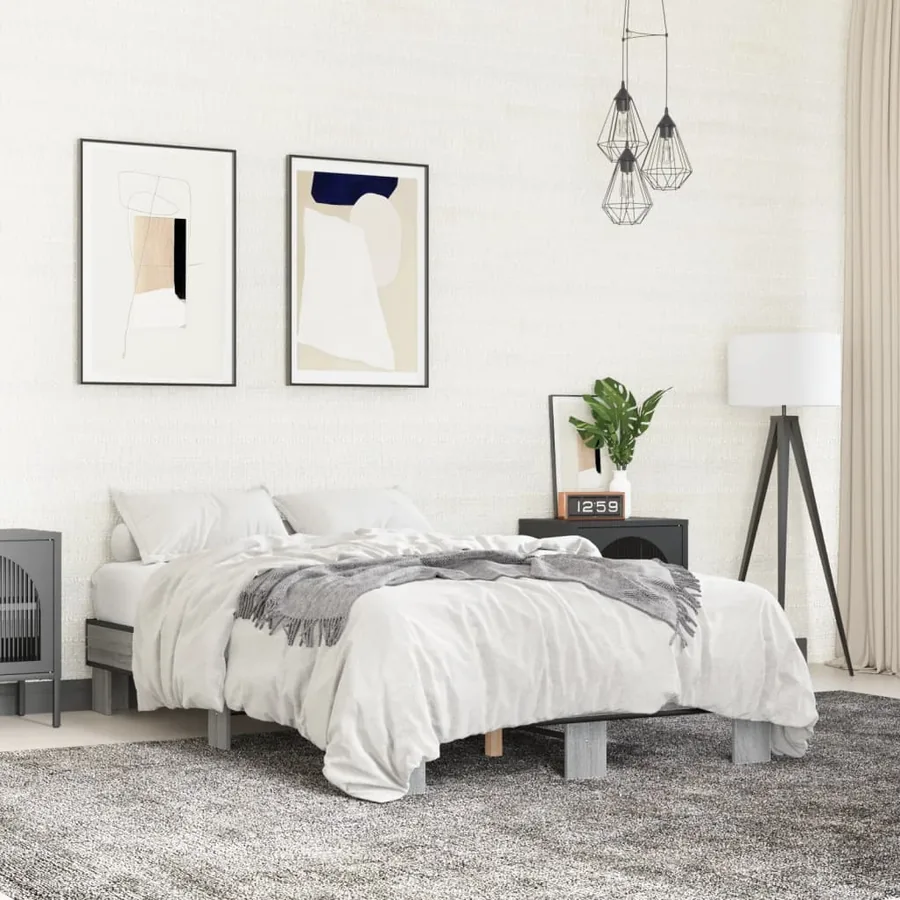 Cadre de lit sans matelas sonoma gris 120x200 cm