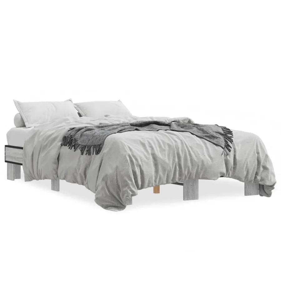 Cadre de lit sans matelas sonoma gris 120x200 cm - 2