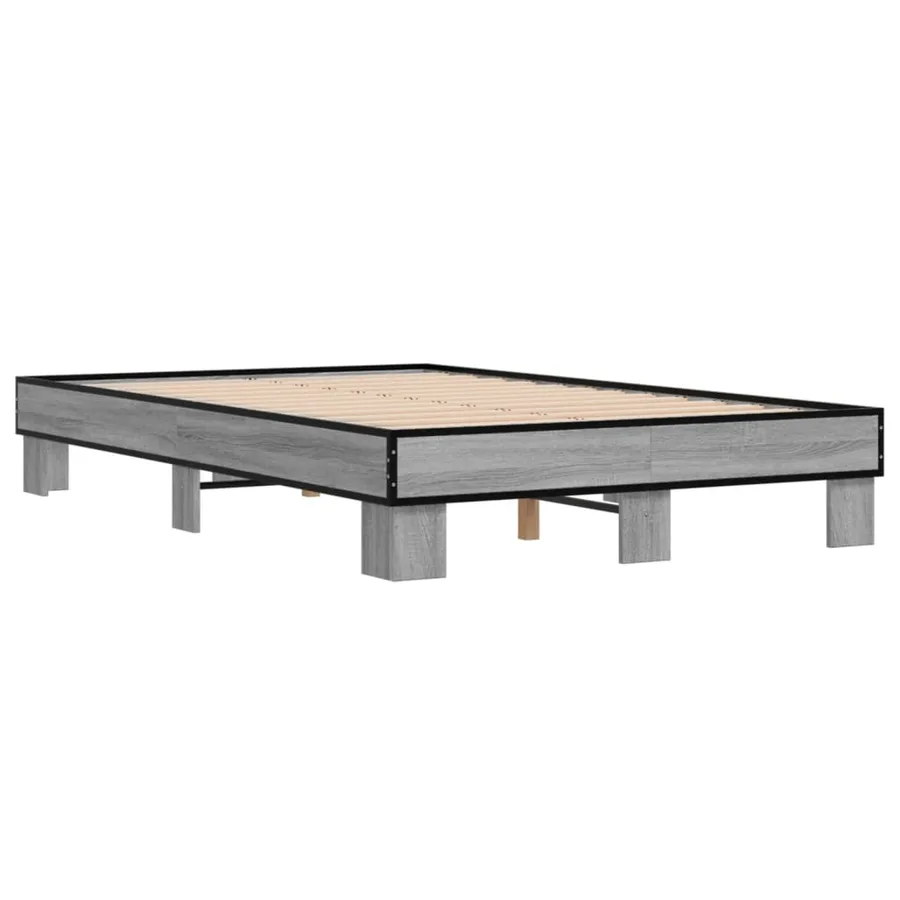Cadre de lit sans matelas sonoma gris 120x200 cm - 3