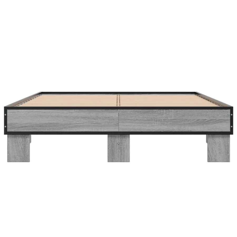 Cadre de lit sans matelas sonoma gris 120x200 cm - 4