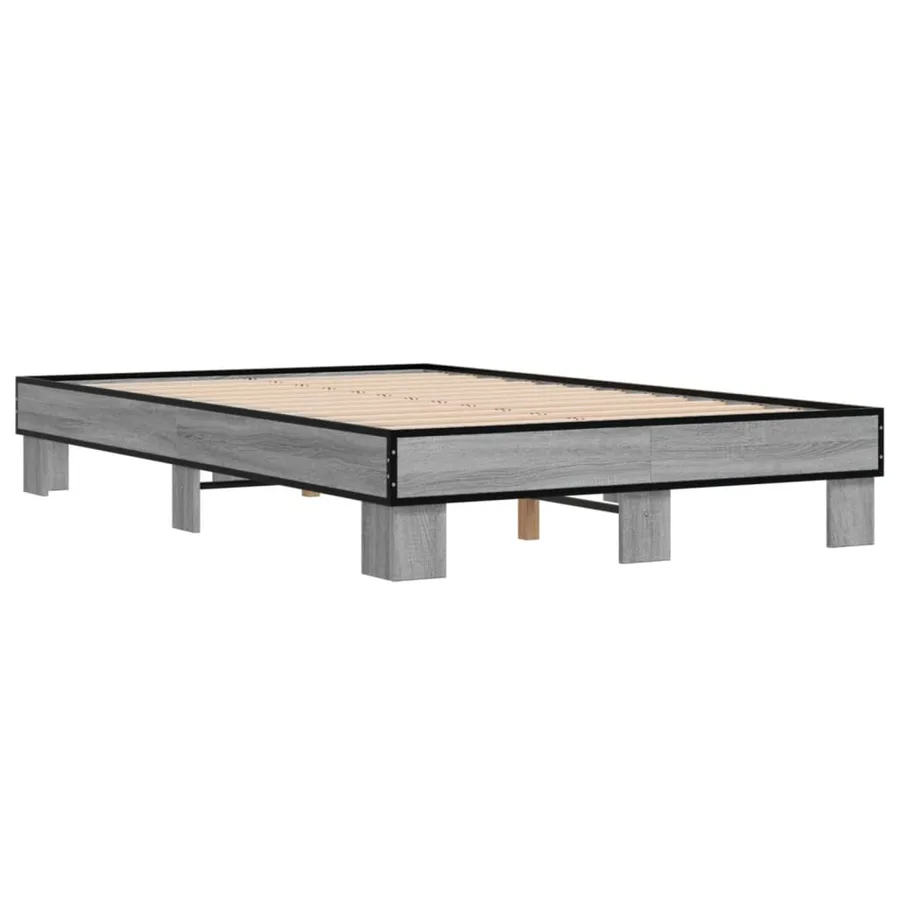 Cadre de lit sans matelas sonoma gris 120x200 cm - 6