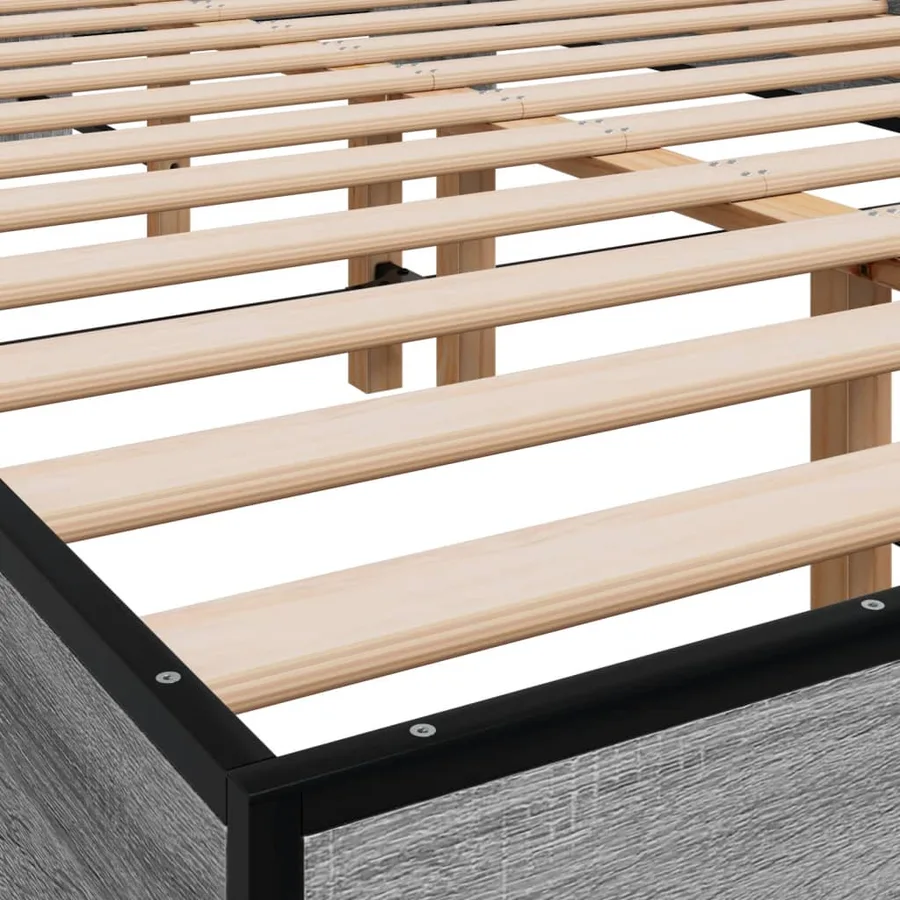 Cadre de lit sans matelas sonoma gris 120x200 cm - 7