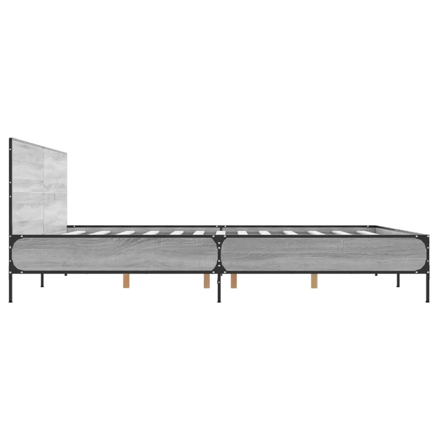 Cadre de lit sans matelas sonoma gris 200x200 cm - 5
