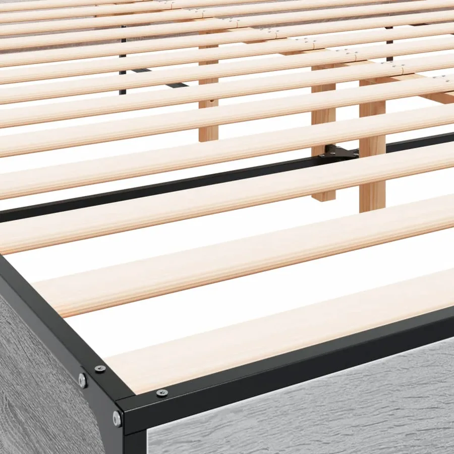 Cadre de lit sans matelas sonoma gris 200x200 cm - 7