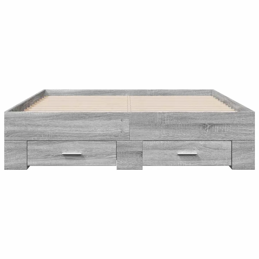 Cadre de lit avec tiroirs sans matelas sonoma gris 140x190 cm - 4